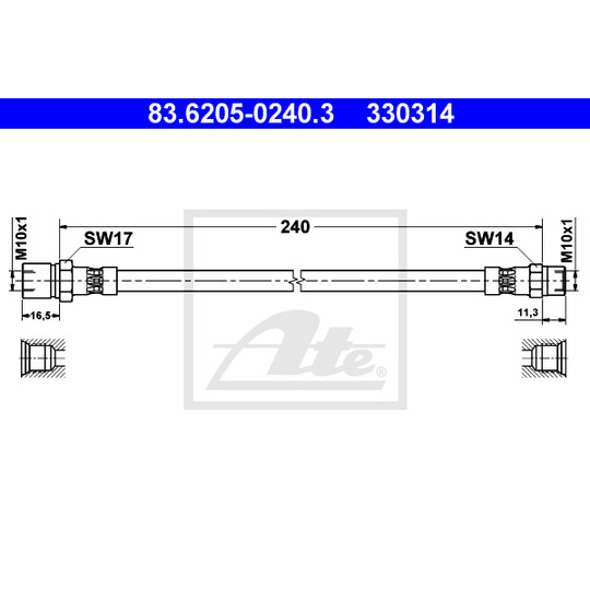 83.6205-0240.3 - Bromsslang 