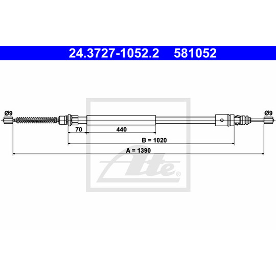 24.3727-1052.2 - Cable, parking brake 