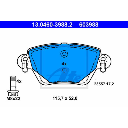 13.0460-3988.2 - Brake Pad Set, disc brake 