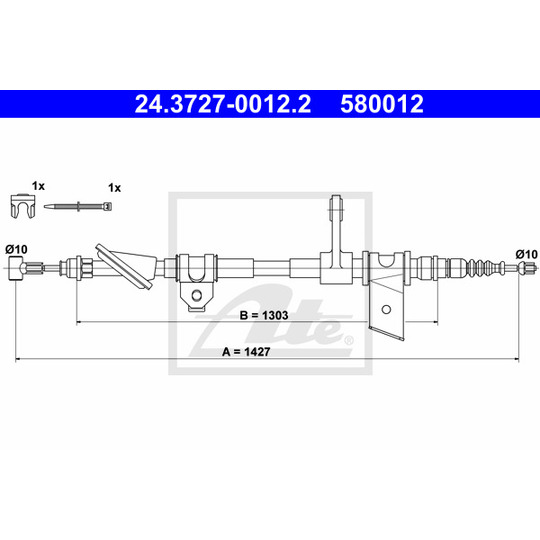 24.3727-0012.2 - Cable, parking brake 