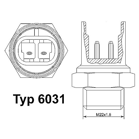 6031.100D - Temperature Switch, radiator fan 