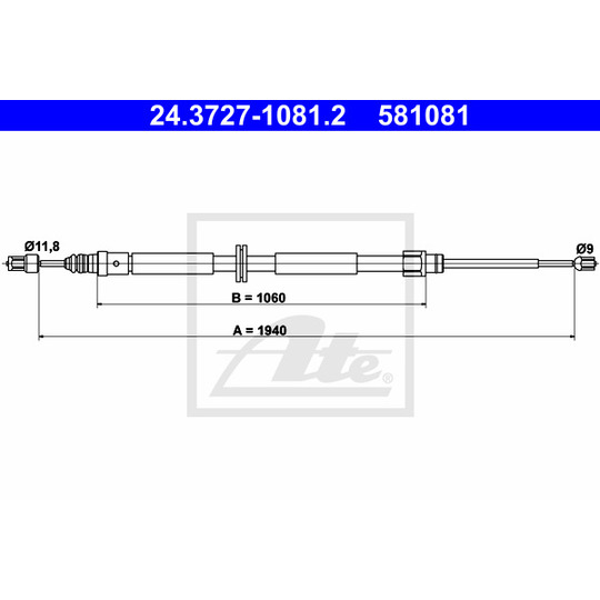 24.3727-1081.2 - Cable, parking brake 