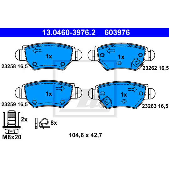 13.0460-3976.2 - Brake Pad Set, disc brake 