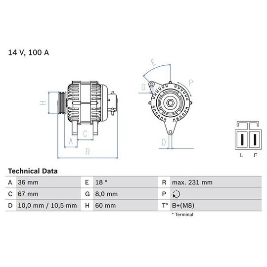 0 986 048 320 - Alternator 