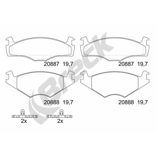 20887 20 702 00 - Brake Pad Set, disc brake 