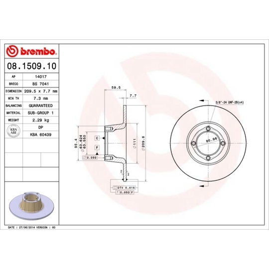 08.1509.10 - Brake Disc 