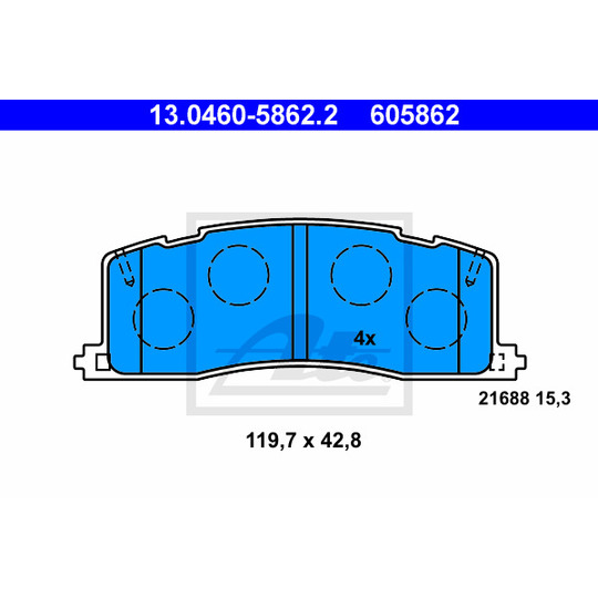 13.0460-5862.2 - Brake Pad Set, disc brake 