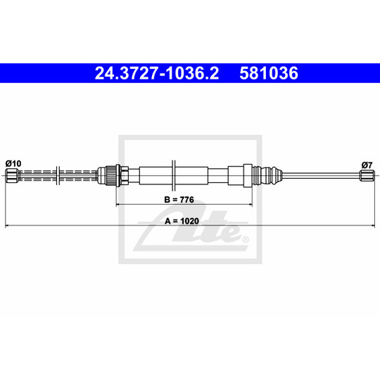 24.3727-1036.2 - Cable, parking brake 