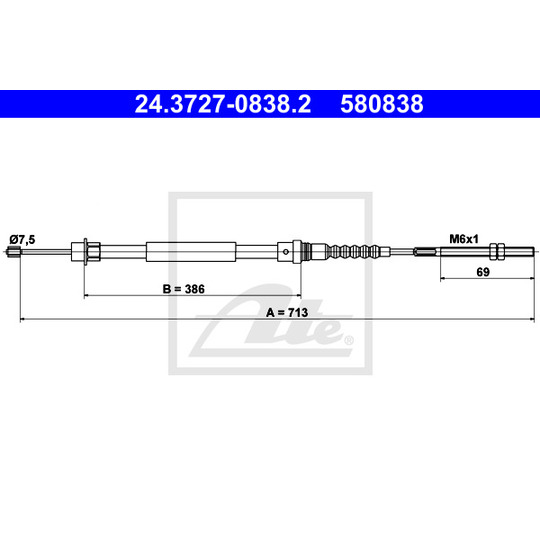 24.3727-0838.2 - Cable, parking brake 