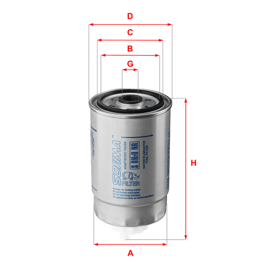 S 0H2O NR - Fuel filter 