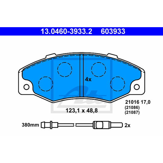 13.0460-3933.2 - Brake Pad Set, disc brake 