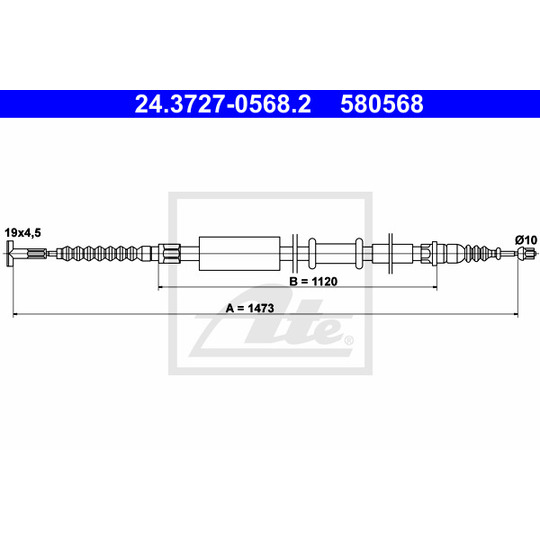 24.3727-0568.2 - Cable, parking brake 