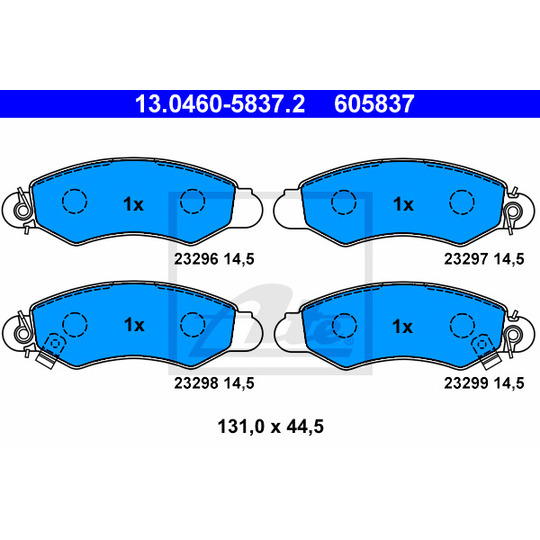 13.0460-5837.2 - Piduriklotsi komplekt, ketaspidur 