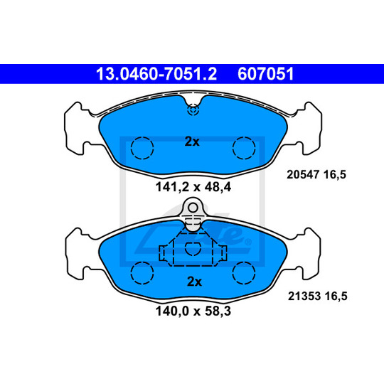 13.0460-7051.2 - Brake Pad Set, disc brake 