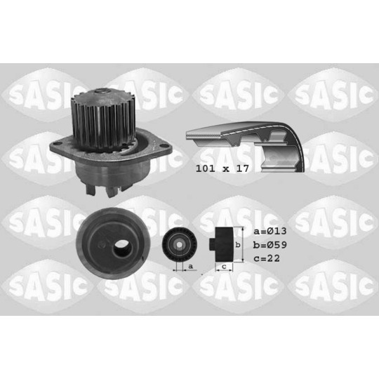 3900019 - Water Pump & Timing Belt Set 