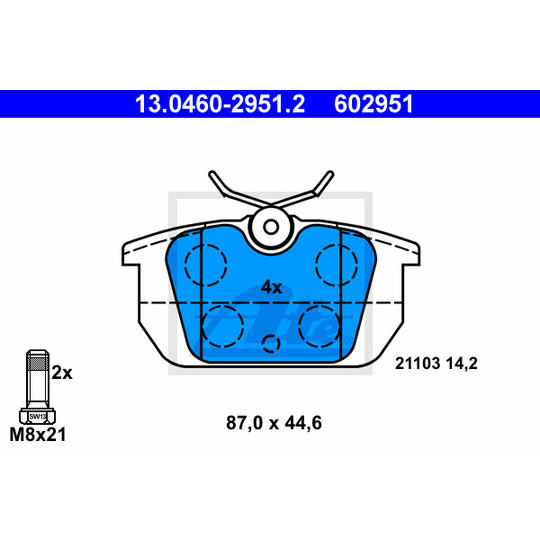 13.0460-2951.2 - Brake Pad Set, disc brake 