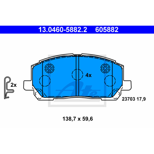 13.0460-5882.2 - Brake Pad Set, disc brake 