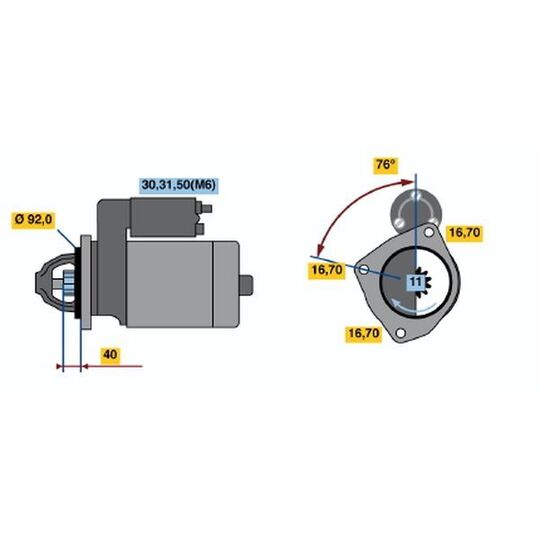 0 986 018 800 - Startmotor 