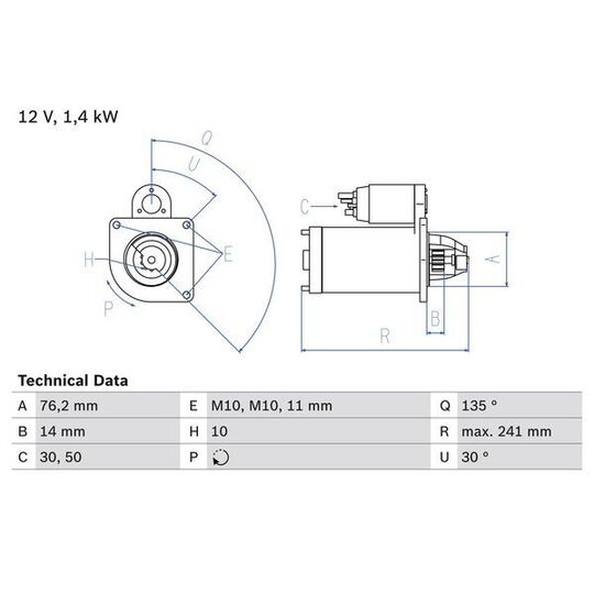 0 986 016 470 - Startmotor 