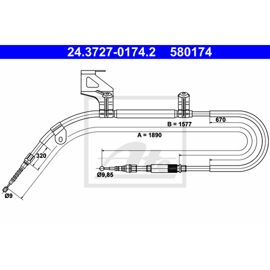 24.3727-0174.2 - Cable, parking brake 
