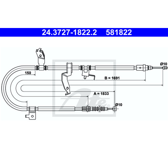 24.3727-1822.2 - Cable, parking brake 