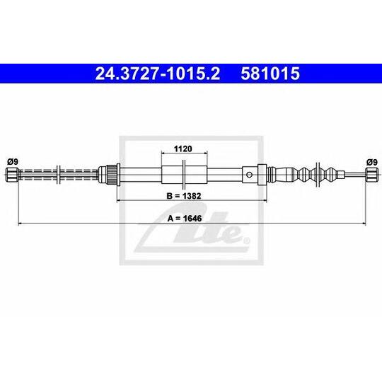 24.3727-1015.2 - Cable, parking brake 