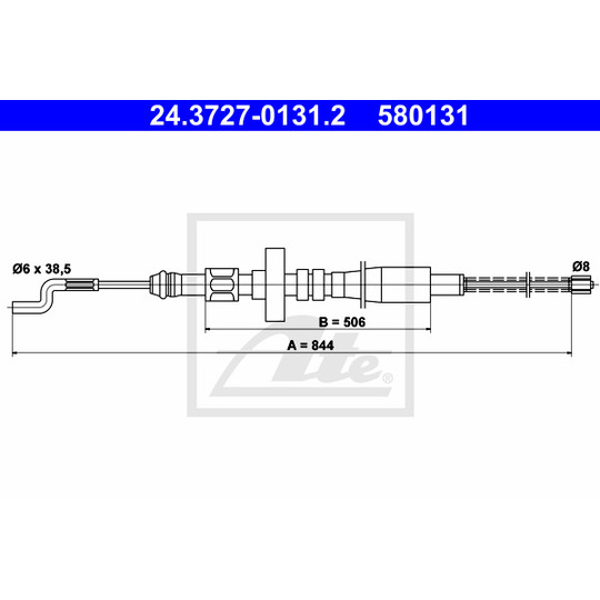 24.3727-0131.2 - Cable, parking brake 