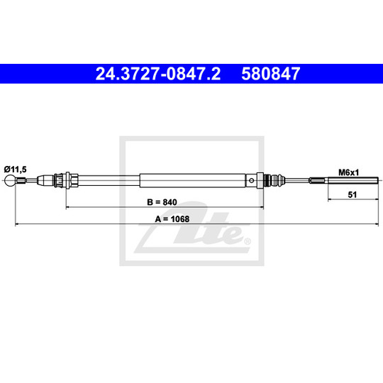 24.3727-0847.2 - Cable, parking brake 