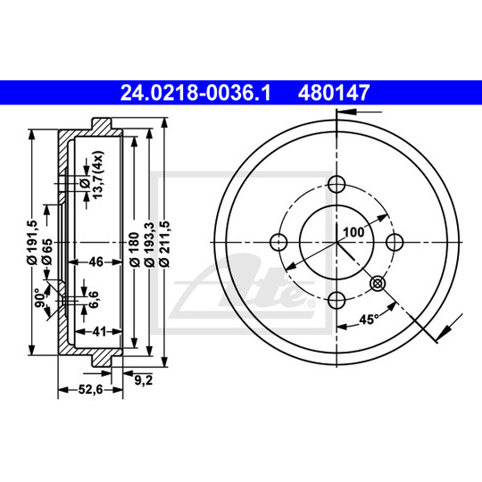 24.0218-0036.1 - Brake Drum 