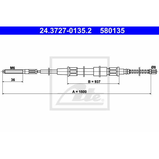 24.3727-0135.2 - Cable, parking brake 