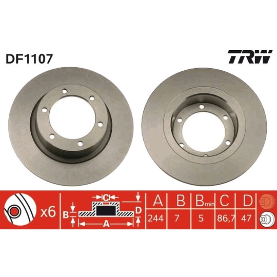 DF1107 - Brake Disc 