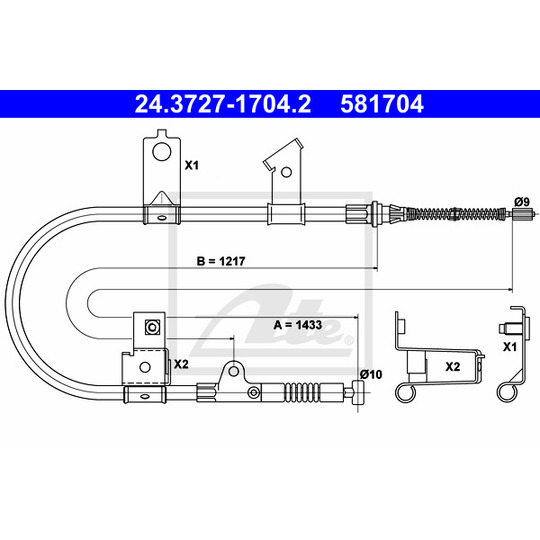 24.3727-1704.2 - Cable, parking brake 