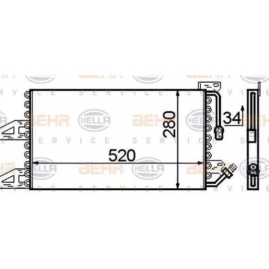 8FC 351 306-031 - Lauhdutin, ilmastointilaite 