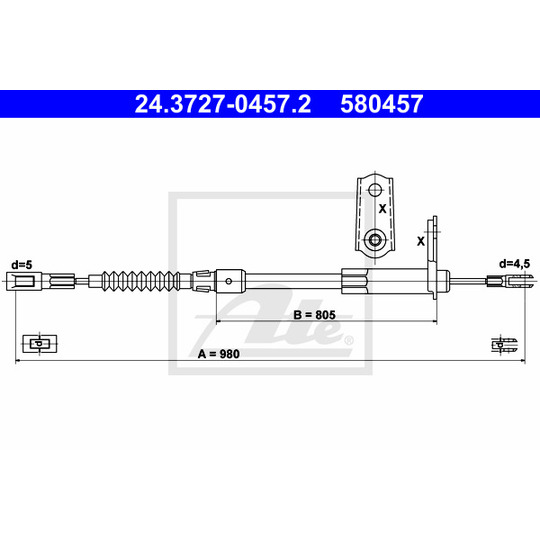 24.3727-0457.2 - Cable, parking brake 