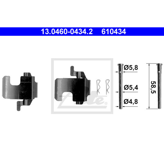 13.0460-0434.2 - Accessory Kit, disc brake pad 