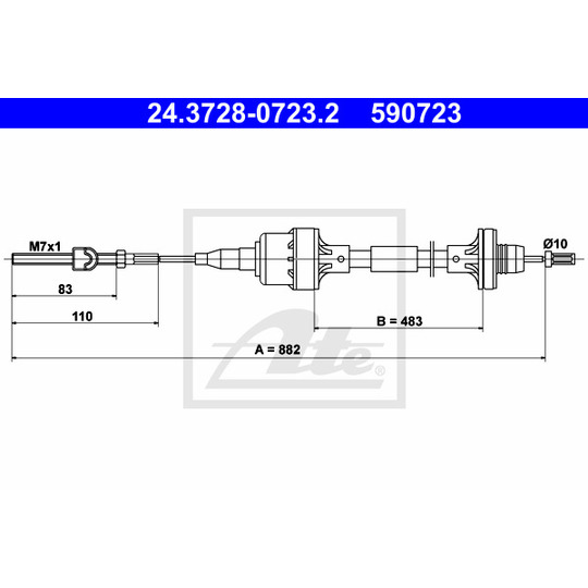 24.3728-0723.2 - Clutch Cable 