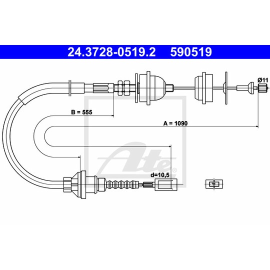 24.3728-0519.2 - Clutch Cable 