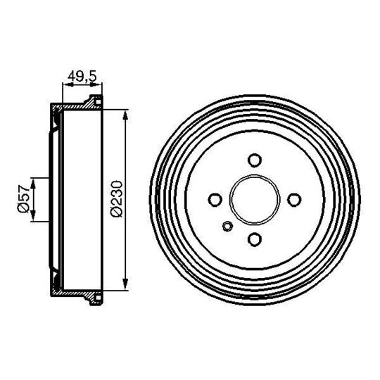 0 986 477 100 - Brake Drum 