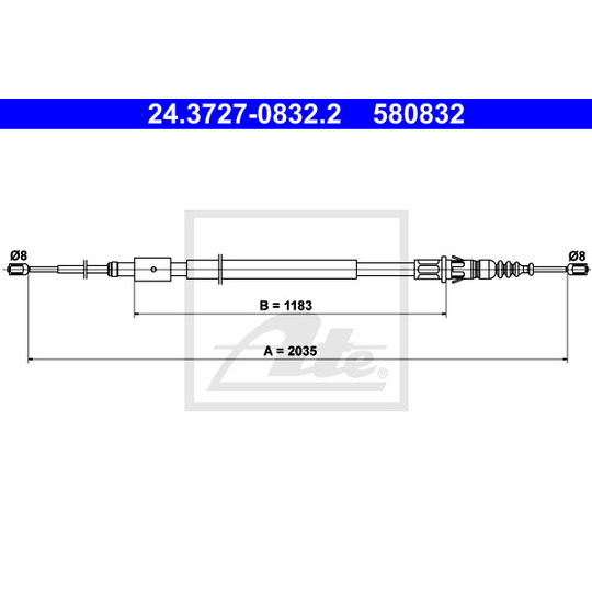 24.3727-0832.2 - Cable, parking brake 