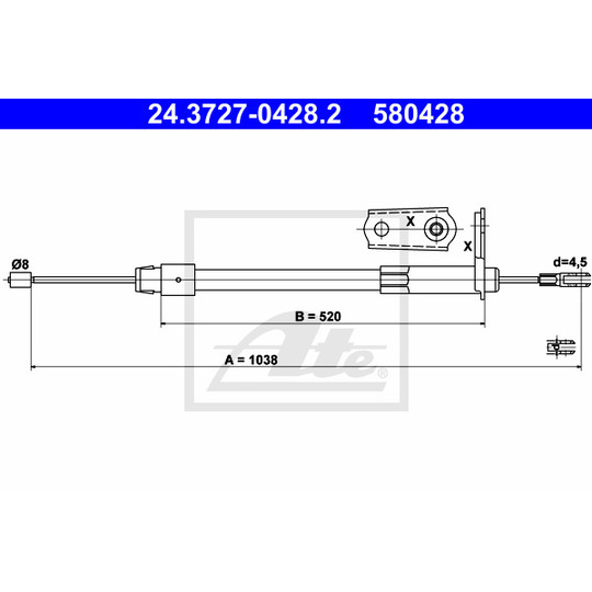 24.3727-0428.2 - Cable, parking brake 