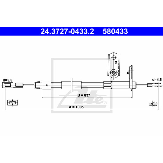 24.3727-0433.2 - Cable, parking brake 