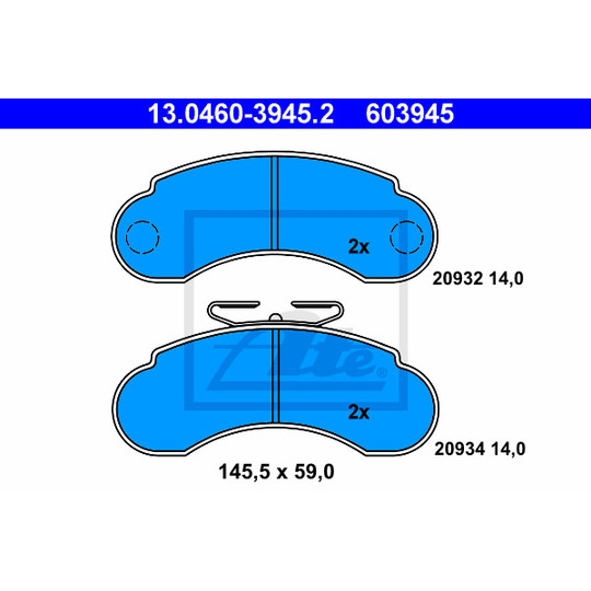 13.0460-3945.2 - Brake Pad Set, disc brake 