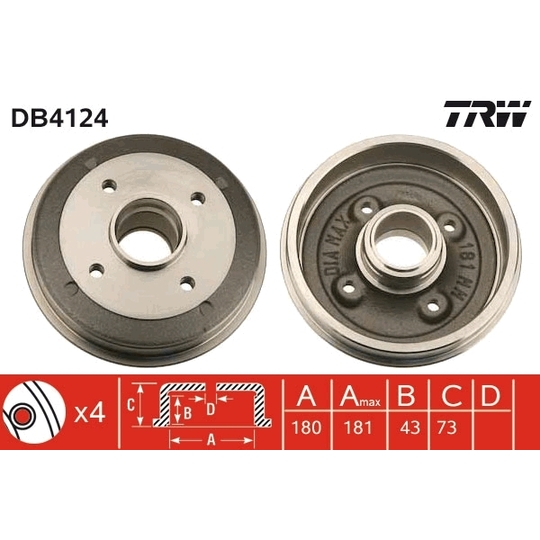 DB4124 - Brake Drum 