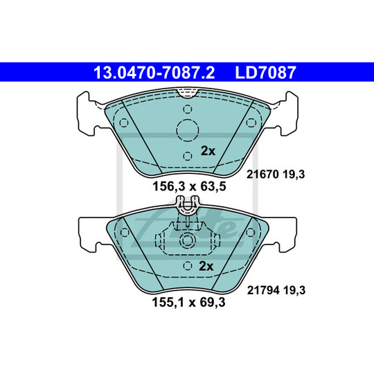 13.0470-7087.2 - Brake Pad Set, disc brake 