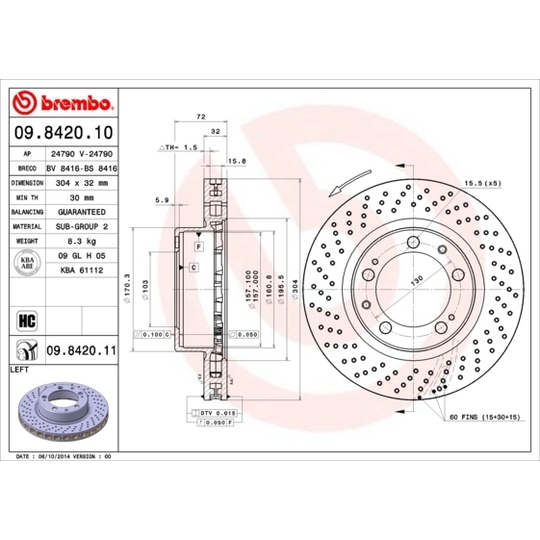 09.8420.10 - Brake Disc 