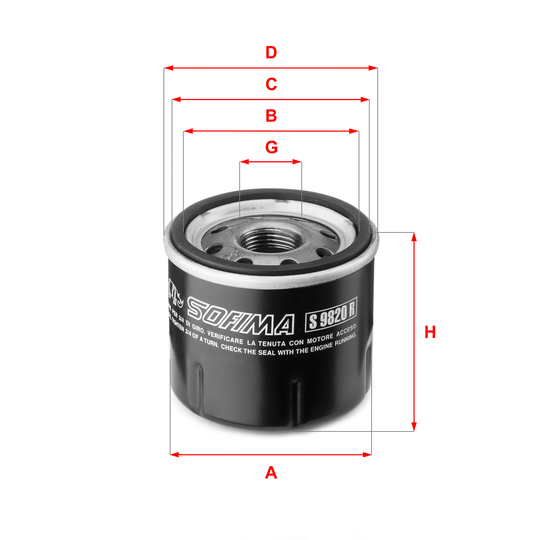 S 9820 R - Oil filter 