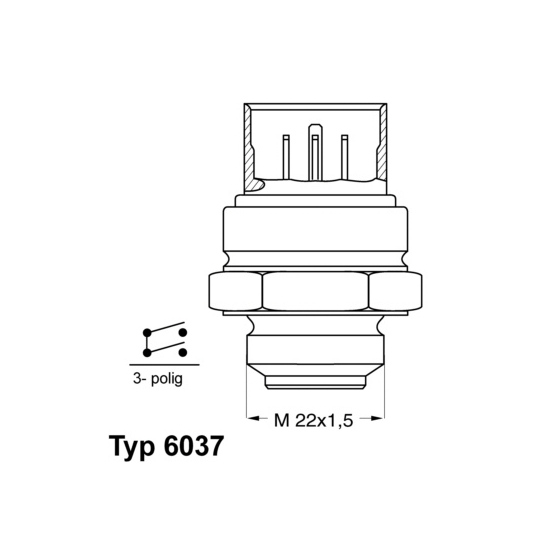 6037.95D - Temperature Switch, radiator fan 