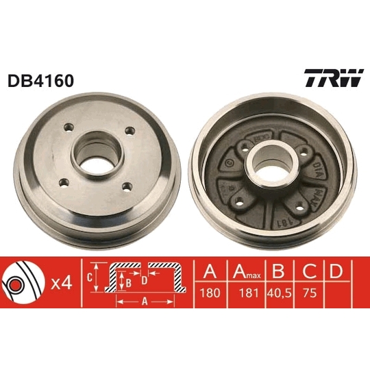 DB4160 - Brake Drum 