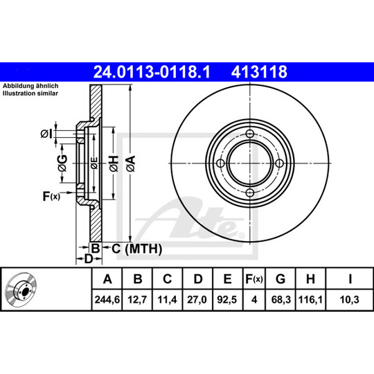 24.0113-0118.1 - Bromsskiva 