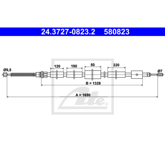 24.3727-0823.2 - Cable, parking brake 